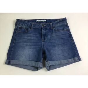 Celebrity Pink Booty Shorts Womens Size‎ 7/28 Cuffed Jean med rise Blue Waist 32